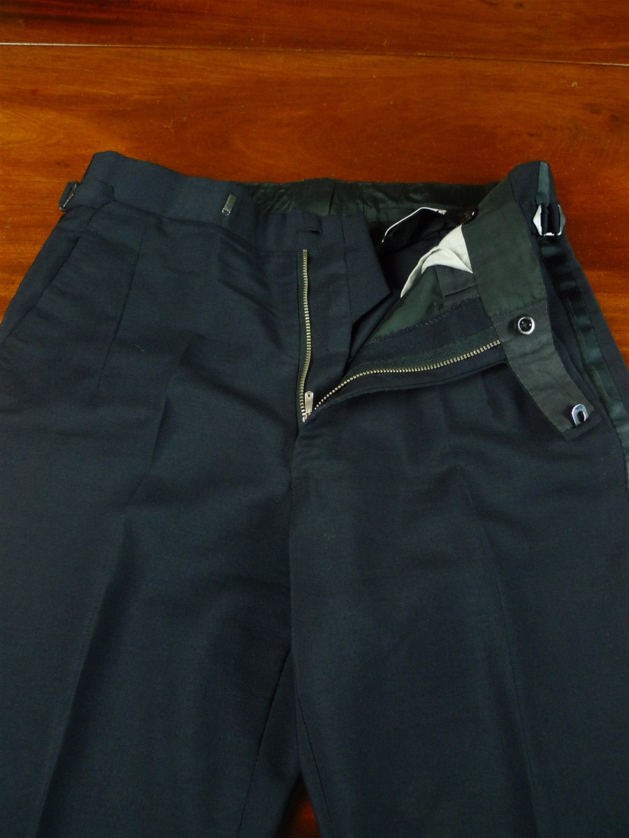 26/0713 vintage 1988 daniel w jupp savile row bespoke midnight blue wool & mohair dinner suit 36-37 short