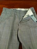26/0712 vintage 1985 daniel w jupp savile row bespoke grey / blue prince of wales check worsted flannel suit 38 short