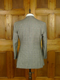 26/0712 vintage 1985 daniel w jupp savile row bespoke grey / blue prince of wales check worsted flannel suit 38 short
