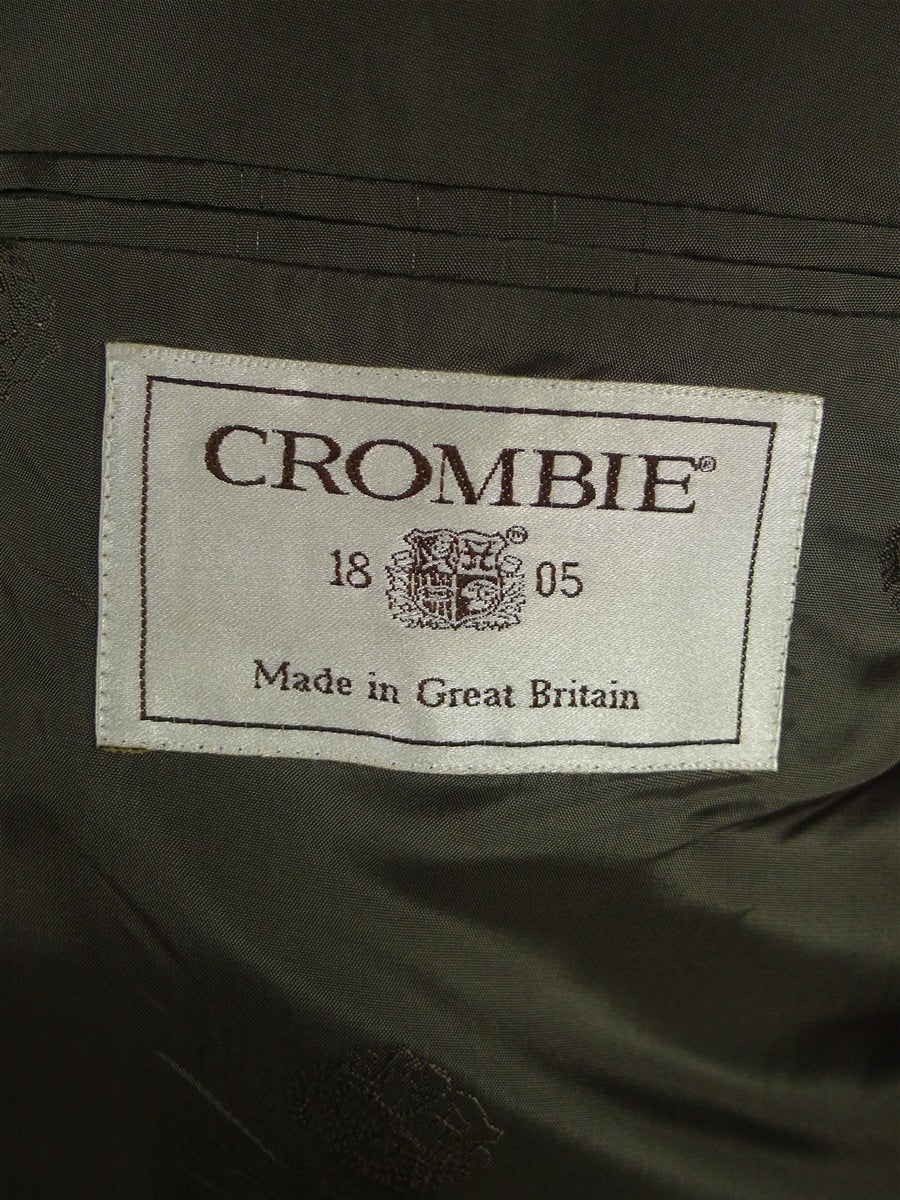26/0731 near immaculate vintage crombie grey chalk-stripe worsted flannel d/b suit 42 long