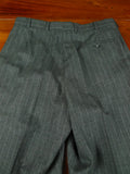 26/0731 near immaculate vintage crombie grey chalk-stripe worsted flannel d/b suit 42 long