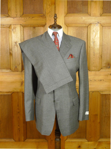 26/0771 new w/ tags (seconds) italian super 100s grey / blue wp check worsted flannel suit 44-45 long