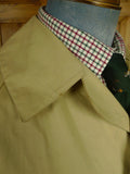 26/0724 vintage british rubber-proofed cotton riding mac overcoat coat w/ tattersall backing 38-40