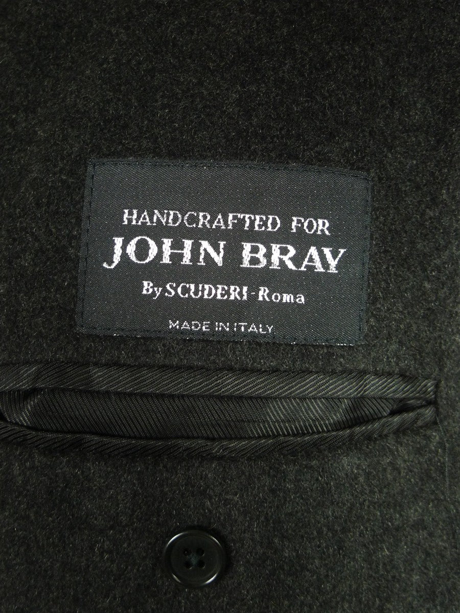 26/0720 immaculate loro piana pure cashmere charcoal grey full-length raglan coat overcoat 46