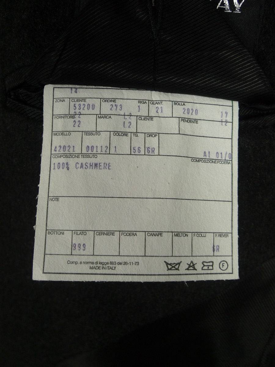 26/0720 immaculate loro piana pure cashmere charcoal grey full-length raglan coat overcoat 46