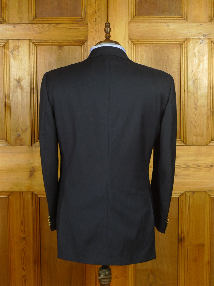 26/0719 vintage gieves & hawkes savile row navy blue d/b worsted wool blazer jacket 43 regular