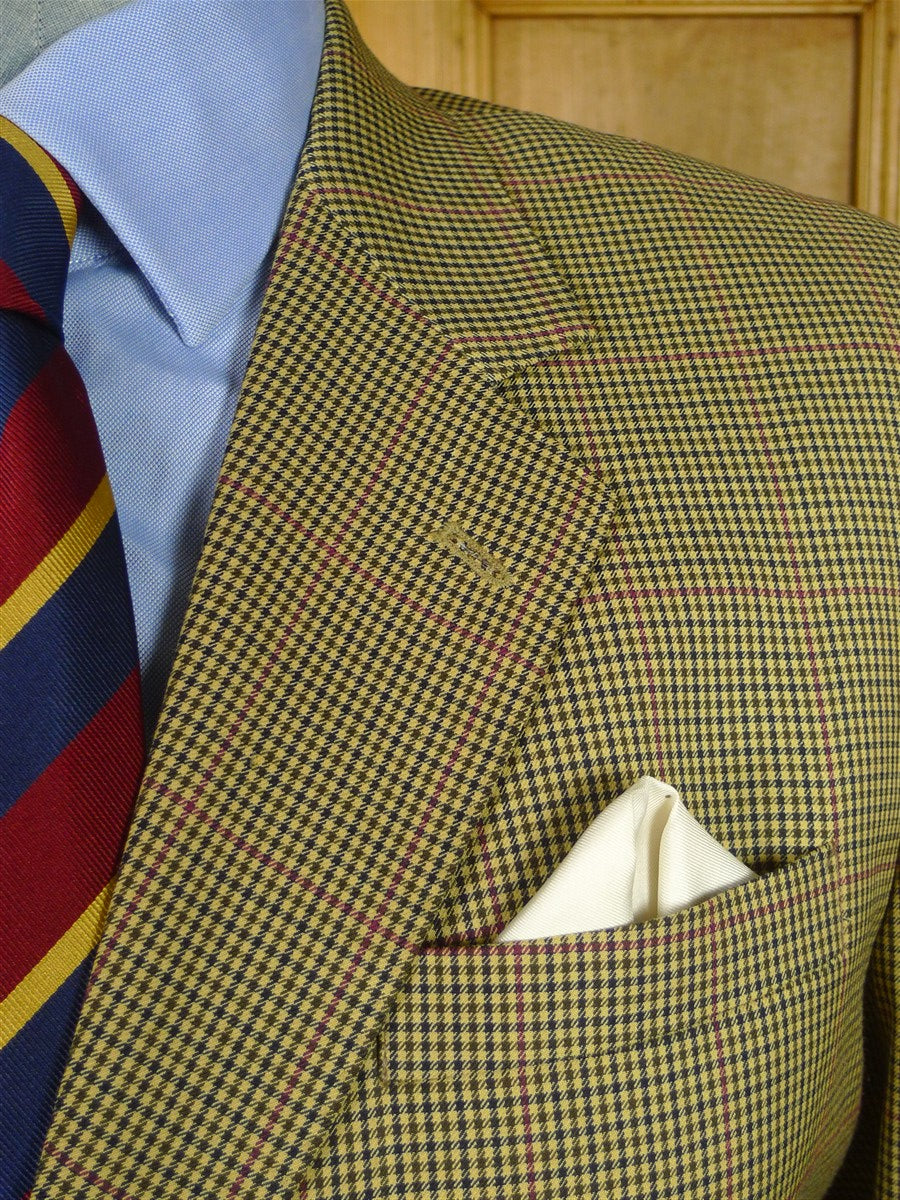 26/0716 immaculate bespoke tailored brown gun check wool sports jacket blazer 42 regular