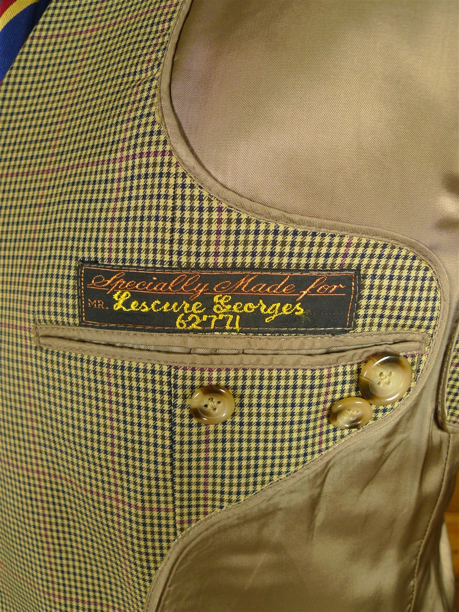 26/0716 immaculate bespoke tailored brown gun check wool sports jacket blazer 42 regular