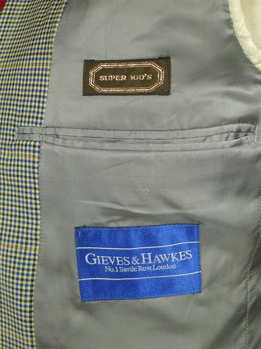 26/0715 vintage gieves & hawkes savile row gun check super 100s wool sports jacket blazer 42 regular