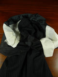 26/0726 immaculate 1995 anderson & sheppard savile row bespoke black pin-striped/b wool worsted suit 38-39 regular