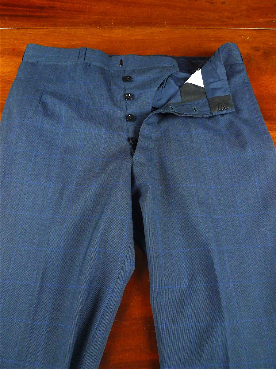 26/0728 vintage 1998 anderson & sheppard savile row bespoke blue wp check wool worsted suit 39 regular