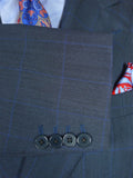 26/0728 vintage 1998 anderson & sheppard savile row bespoke blue wp check wool worsted suit 39 regular