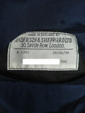 26/0728 vintage 1998 anderson & sheppard savile row bespoke blue wp check wool worsted suit 39 regular