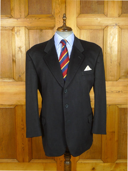 26/0733 vintage italian dark navy blue pure cashmere blazer jacket 50 regular