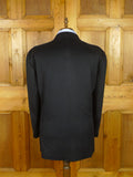 26/0733 vintage italian dark navy blue pure cashmere blazer jacket 50 regular