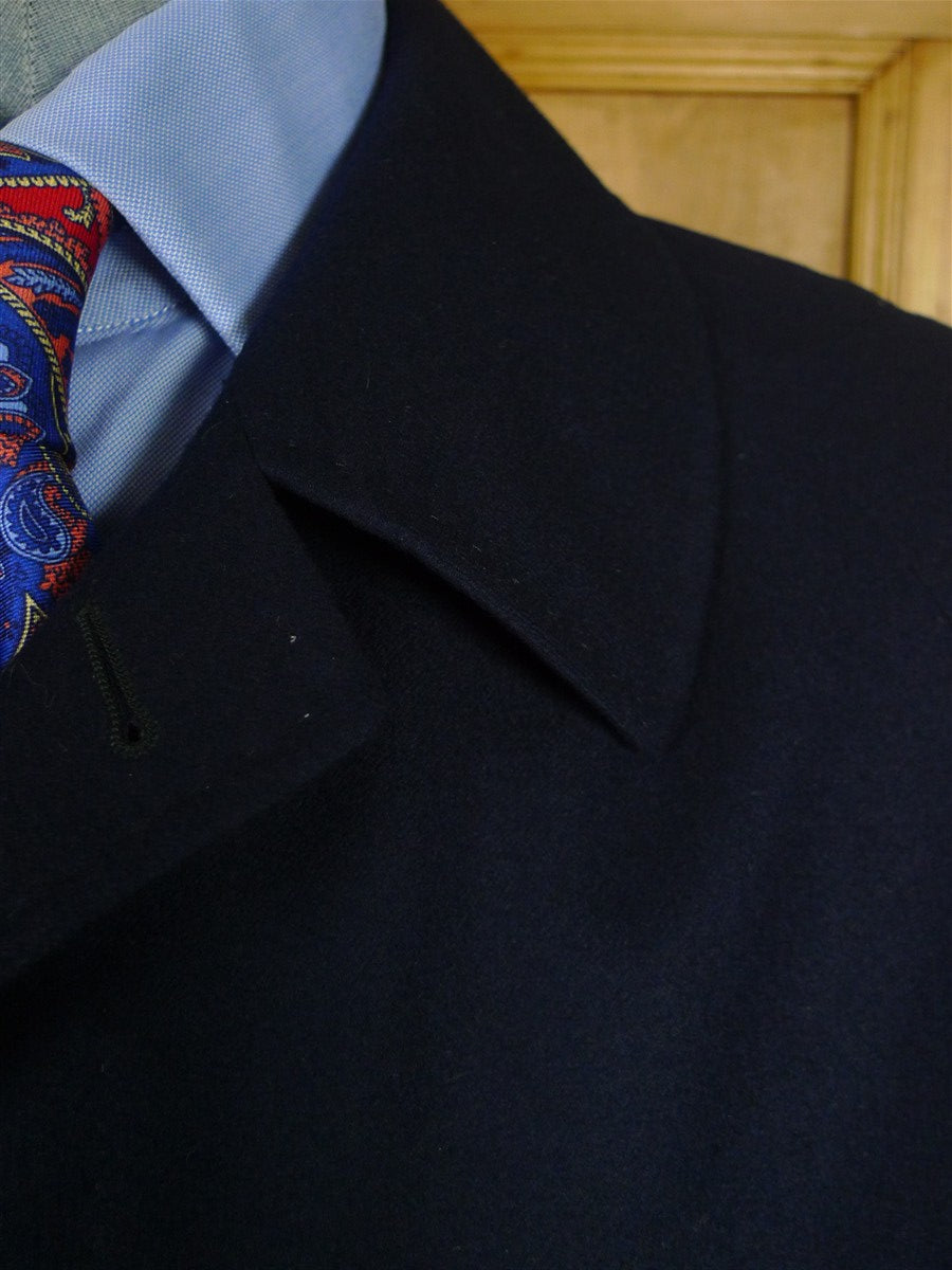 26/0721 immaculate loro piana wool navy blue full-length raglan coat overcoat 46
