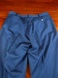 26/0732 immaculate 1995 anderson & sheppard savile row bespoke teal blue herringbone wool trouser 30-34