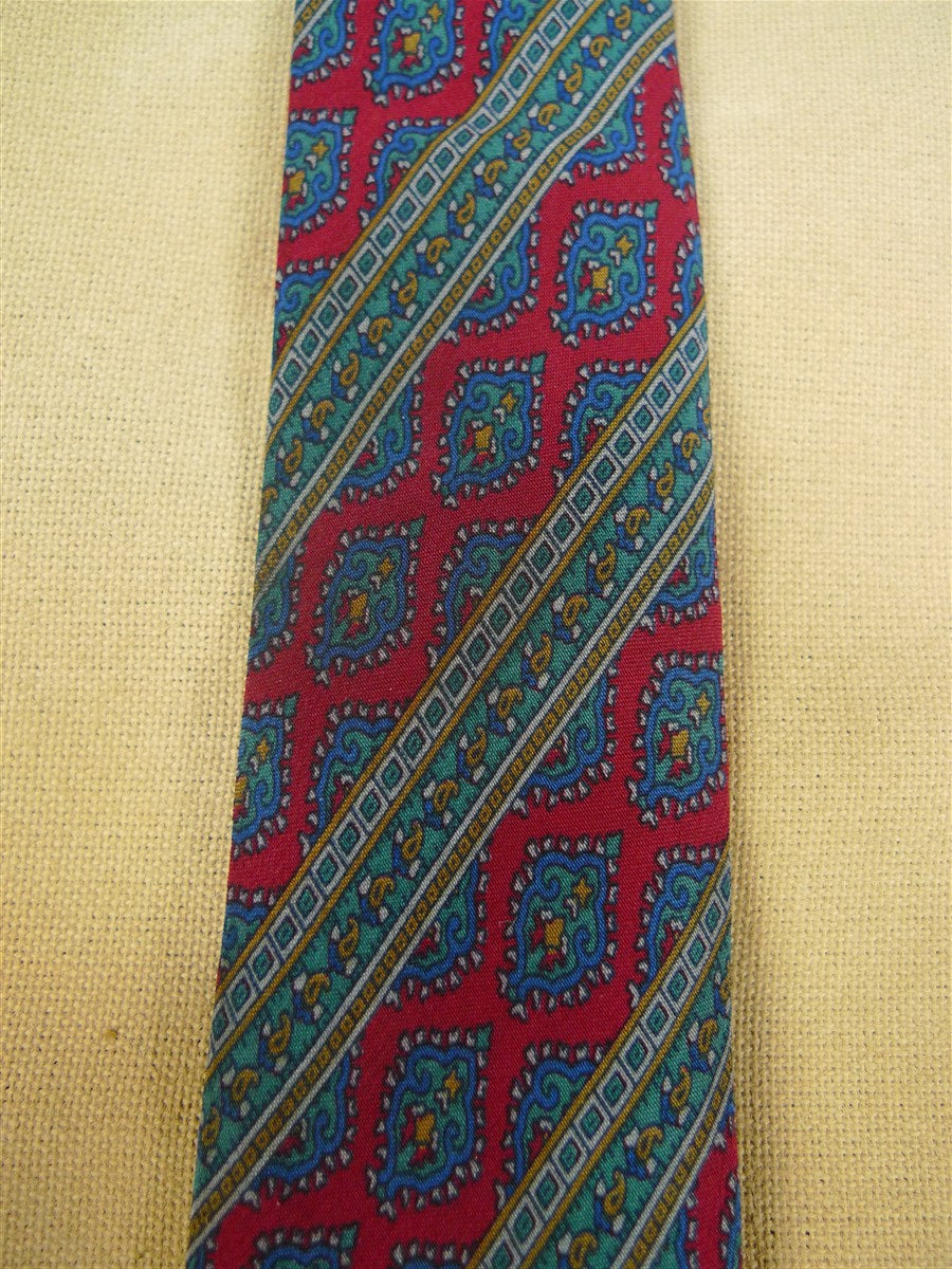 26/0765 christian dior red blue green 100% silk tie