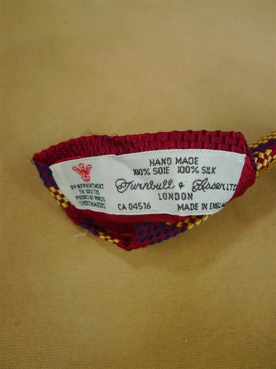 26/0752 turnbull & asser red blue gold 100% silk tie
