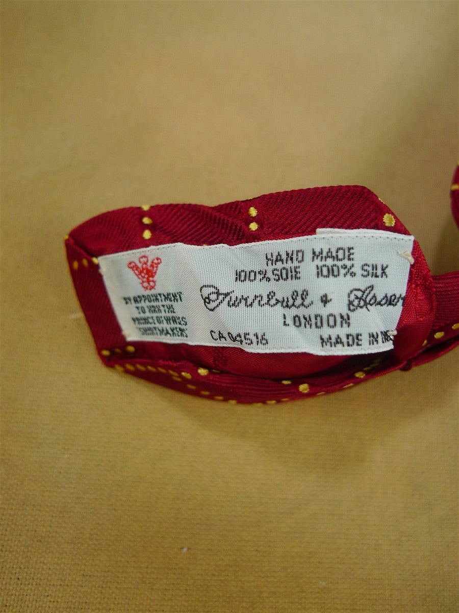 26/0750 immaculate turnbull & asser red gold 100% silk tie