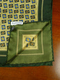 26/0741 immaculate turnbull & asser Jermyn St. green gold 100% silk pocket square