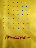 26/0736 immaculate turnbull & asser Jermyn St. yellow polka dot 100% silk pocket square