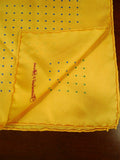26/0736 immaculate turnbull & asser Jermyn St. yellow polka dot 100% silk pocket square