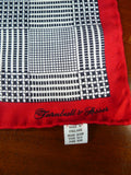 26/0737 immaculate turnbull & asser Jermyn St. cream red 100% silk pocket square