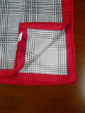26/0737 immaculate turnbull & asser Jermyn St. cream red 100% silk pocket square