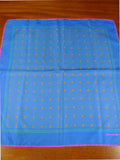 26/0740 immaculate turnbull & asser Jermyn St. blue green 100% silk pocket square