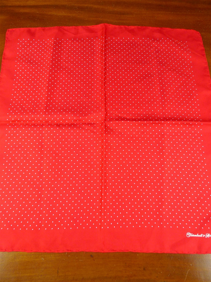 26/0735 immaculate turnbull & asser Jermyn St. crimson polka dot 100% silk pocket square