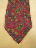 26/0782 immaculate christian dior red paisley pattern 100% silk tie