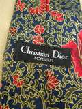 26/0768 christian dior red gold black floral design 100% silk tie
