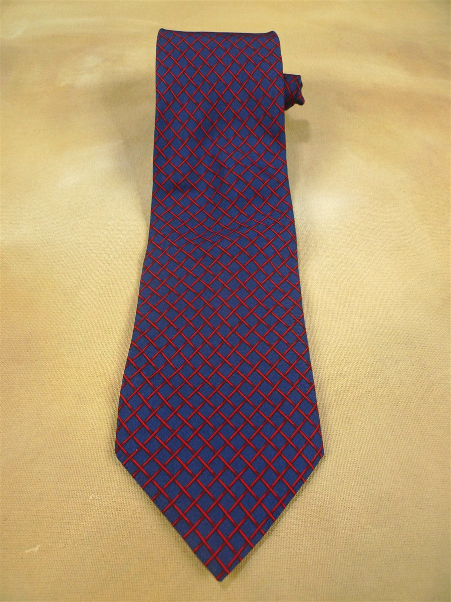 26/0751 immaculate turnbull & asser navy blue red 100% silk tie
