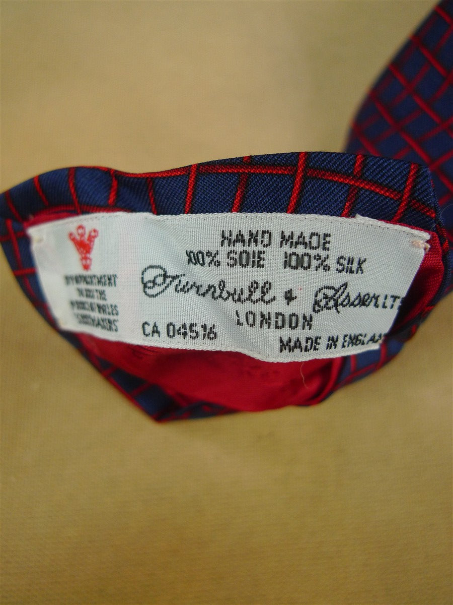 26/0751 immaculate turnbull & asser navy blue red 100% silk tie