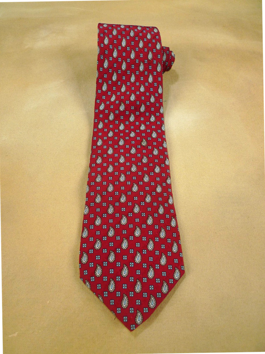 26/0769 christian dior red paisley pattern 100% silk tie