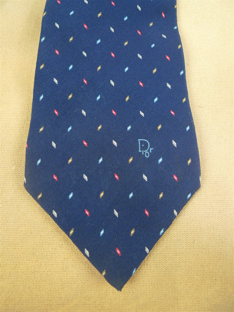 26/0784 immaculate christian dior blue red 100% silk tie