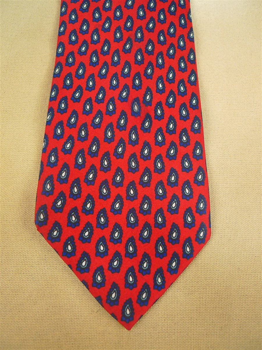 26/0753 hilditch & key red blue paisley pattern 100% silk tie