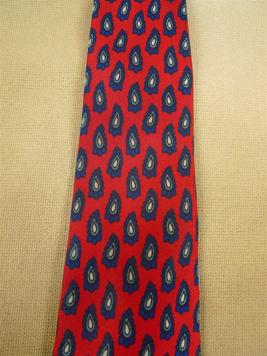 26/0753 hilditch & key red blue paisley pattern 100% silk tie
