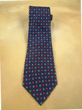 26/0748 immaculate gieves & hawkes red navy blue floral pattern 100% silk tie