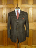 26/0758 vintage ralph lauren purple label brown wool & cashmere rope-stripe 3-piece suit 40 regular