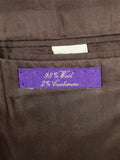 26/0758 vintage ralph lauren purple label brown wool & cashmere rope-stripe 3-piece suit 40 regular