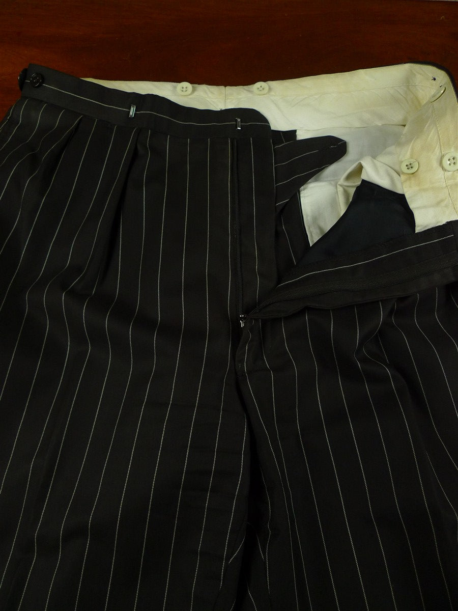 26/0758 vintage ralph lauren purple label brown wool & cashmere rope-stripe 3-piece suit 40 regular