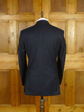 26/0762 immaculate crombie navy / royal blue chalk-stripe worsted flannel suit w/ red lining 39-40 regular