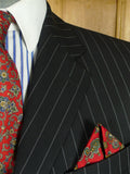26/0763 immaculate chester barrie black 3-piece pin-stripe wool suit 40 short