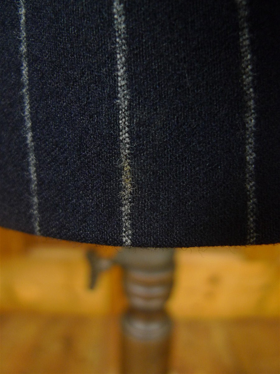 26/0775 near immaculate crombie navy blue chalk-stripe worsted flannel suit 38-39 regular