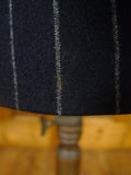 26/0775 near immaculate crombie navy blue chalk-stripe worsted flannel suit 38-39 regular