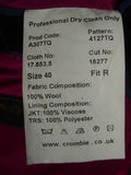 26/0775 near immaculate crombie navy blue chalk-stripe worsted flannel suit 38-39 regular
