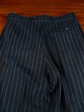 26/0775 near immaculate crombie navy blue chalk-stripe worsted flannel suit 38-39 regular