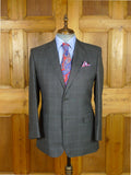 26/0776 immaculate chester barrie grey & blue glen check wool & cashmere suit 40 short